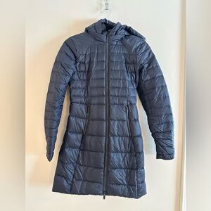 Lululemon Brave the Cold Down Jacket Parka Puffer Hooded Navy Blue Size 2